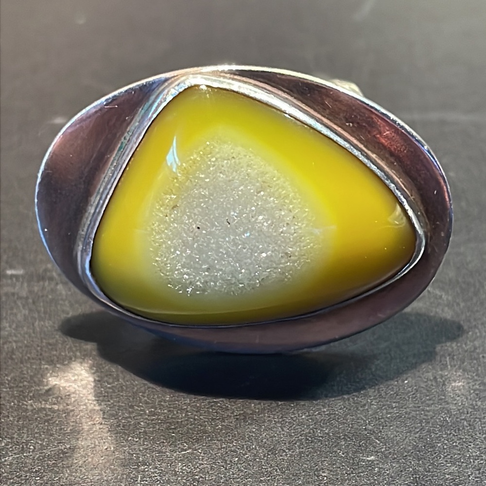 Jenni K druzy quartz sterling silver ring